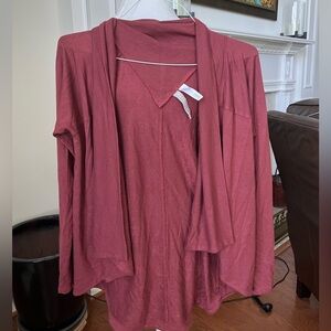 Athleta burgandy long sleeve cardigan jacket- S